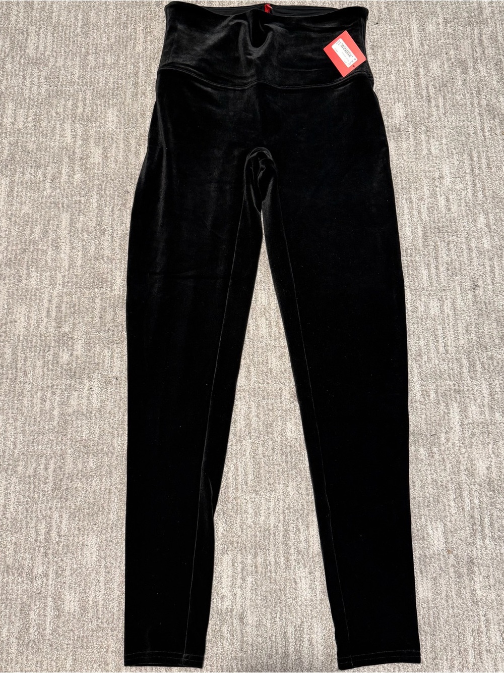 Spanx black velvet leggings